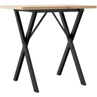 vidaXL Eettafel X-frame 80x50x75,5 cm massief grenenhout en staal