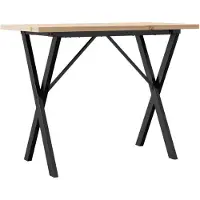 vidaXL Eettafel X-frame 100x50x75,5 cm massief grenenhout en staal
