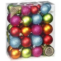 Merkloos Inge Christmas kerstballen - 44x - gekleurd - kunststof - mix - Kerstbal