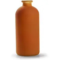 Merkloos Jodeco Bloemenvaas Avignon - Fles model - glas - mat oranje - H25 x D11 cm - Vazen