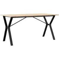 vidaXL Eettafel Y-frame 160x80x75 cm massief grenenhout en staal