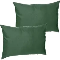 Merkloos Set van 2x stuks bank/sier/tuin kussens voor binnen en buiten in de kleur olijf groen 30 x 50 x 10 c - tuinstoelkussens