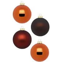 Merkloos Inge Christmas Kerstballen - 12st - glas - kastanje bruin - 8 cm - Kerstbal