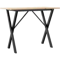 vidaXL Eettafel X-frame 100x50x75 cm massief grenenhout en staal