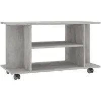 The Living Store Betongrijs TV-meubel - 80 x 40 x 40 cm - Stevig en Duurzaam - 4 Open Schappen