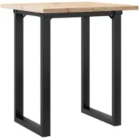 vidaXL Eettafel O-frame 70x70x75,5 cm massief grenenhout en staal