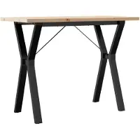 vidaXL Eettafel Y-frame 100x50x75,5 cm massief grenenhout en staal