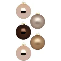 Merkloos Christmas Goods Kerstballen - 20x stuks - bruin - glas - 6 cm - Kerstbal