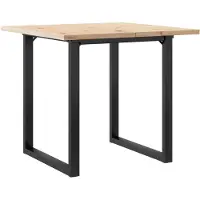 vidaXL Eettafel O-frame 80x80x75,5 cm massief grenenhout en staal