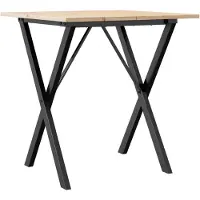 vidaXL Eettafel X-frame 70x70x75 cm massief grenenhout en staal