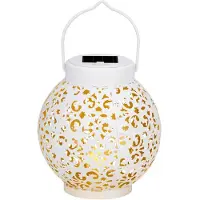 Arti Casa Solar Lantaarn - Tuinverlichting op Zonne Energie - Tafel Lamp met Warm Wit Licht - Solar Lamp - Wit