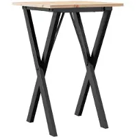 vidaXL Eettafel X-frame 50x50x75 cm massief grenenhout en staal