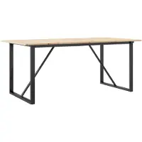 vidaXL Eettafel O-frame 180x90x75 cm massief grenenhout en staal