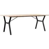 vidaXL Eettafel Y-frame 200x100x75,5 cm grenenhout en staal