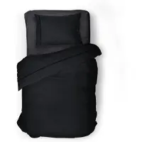 Eleganzzz Dekbedovertrek Uni Perkal Katoen Met Bies - zwart 140x200/220cm
