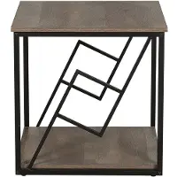 Beliani FORRES - Bijzettafel-Donkere houtkleur-Spaanplaat