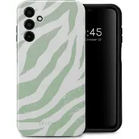 Selencia Vivid Backcover voor de Samsung Galaxy A15 (5G/4G) - Colorful Zebra Sage Green