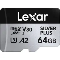 Lexar 64gb Microsdxc Silver Plus Uhs-i V30 205mbs