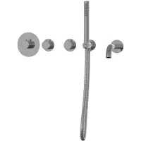 Guido Gusto Thermostatische inbouw badkraan chroom drie-knops bediening complete set