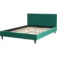 Beliani FITOU - Bekleding voor bedframe-Groen-Fluweel