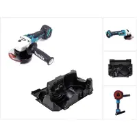 Makita DGA 504 ZE accu haakse slijper 18 V 125 mm borstelloos solo + 1x inzetstuk voor Makpac - zonder accu, zonder oplader