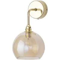 Ebb & Flow Wandlamp Rowan, dimbaar, messing / goud, Woon-/ Eetkamer, Glas, Scandinavisch, wandlamp