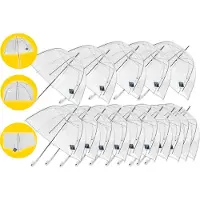 Merkloos 12 stuks Doorzichtige Paraplu 75 cm - Trouwparaplu Transparant Automatische