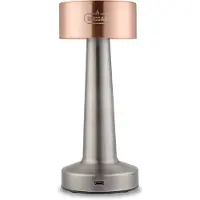 Buccan dumbbell tafellamp rosegoud en zilver 3 lichtstanden en touchpanel