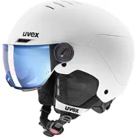 Uvex Skihelm Junior Rocket Visor White/Black Mat-51 - 55 cm