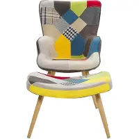 Beliani VEJLE - Fauteuil-Multicolor-Polyester