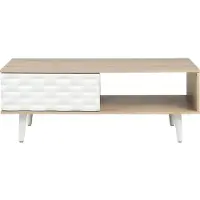 Beliani SWANSEA - Salontafel-Lichte houtkleur-Spaanplaat