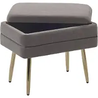 Beliani ODESSA - Hocker-Grijs-Fluweel