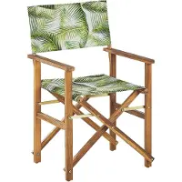 Beliani CINE - Tuinstoel set van 2 - Lichtgroen/Lichthout/Blad - Polyester