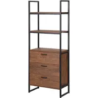 Beliani TIFTON - Boekenkast-Donkere houtkleur-MDF