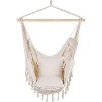 Beliani BONEA - Hangstoel-Beige-Katoen