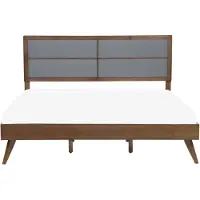Beliani POISSY - Tweepersoonsbed - Grijs - 180 x 200 cm - MDF