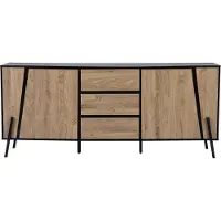 Beliani BLACKPOOL - Sideboard-Lichte houtkleur-Spaanplaat