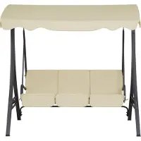 Beliani GARBO - Schommelbank-Beige-Polyester