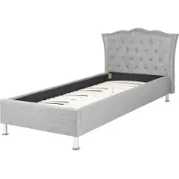 Beliani METZ - Eenpersoonsbed-Grijs-Polyester