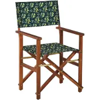Beliani CINE - Tuinstoel-Donkere houtkleur-Polyester, Acaciahout