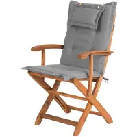 Beliani MAUI - Tuinstoel set van 2 - Lichte houtkleur/Grijs - Acaciahout