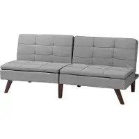 Beliani Ronne Slaapbank Grijs Stof 180x99