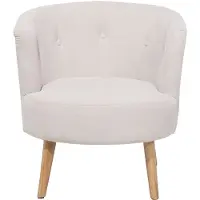 Beliani Fauteuil cremewit gestoffeerd ODENZEN
