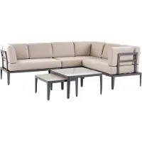 Beliani RIMA III - Loungeset-Grijs-Aluminium