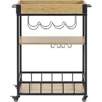 Beliani HULLET - Keukentrolley-Lichte houtkleur-IJzer, MDF