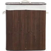 Beliani KANDY - Wasmanden-Donkere houtkleur-Bamboehout