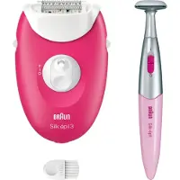 Braun Draadloze elektrische epilator - - Silk-épil 3 - Zachte huid gedurende weken - 3-202 - Framboos