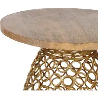 Beliani WAIHI - Bijzettafel-Lichte houtkleur-Mangohout