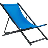 Beliani LOCRI II - Tuinligstoel-Blauw-Aluminium