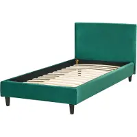 Beliani FITOU - Eenpersoonsbed - Donkergroen - 90 x 200 cm - Fluweel